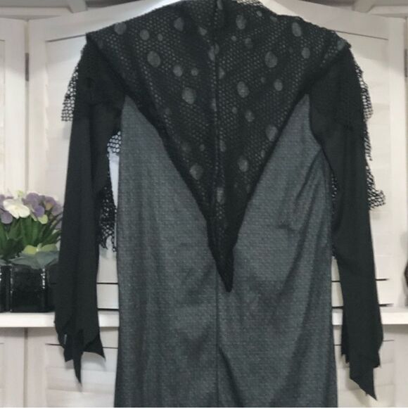 Skeleton Hooded Black Robe Halloween Costume Boy Size 4 to 6 - Picture 4 of 6